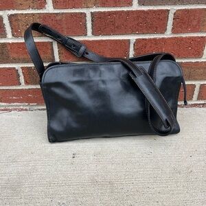 Francesco Biasia Black Leather Crossbody Shoulder Bag